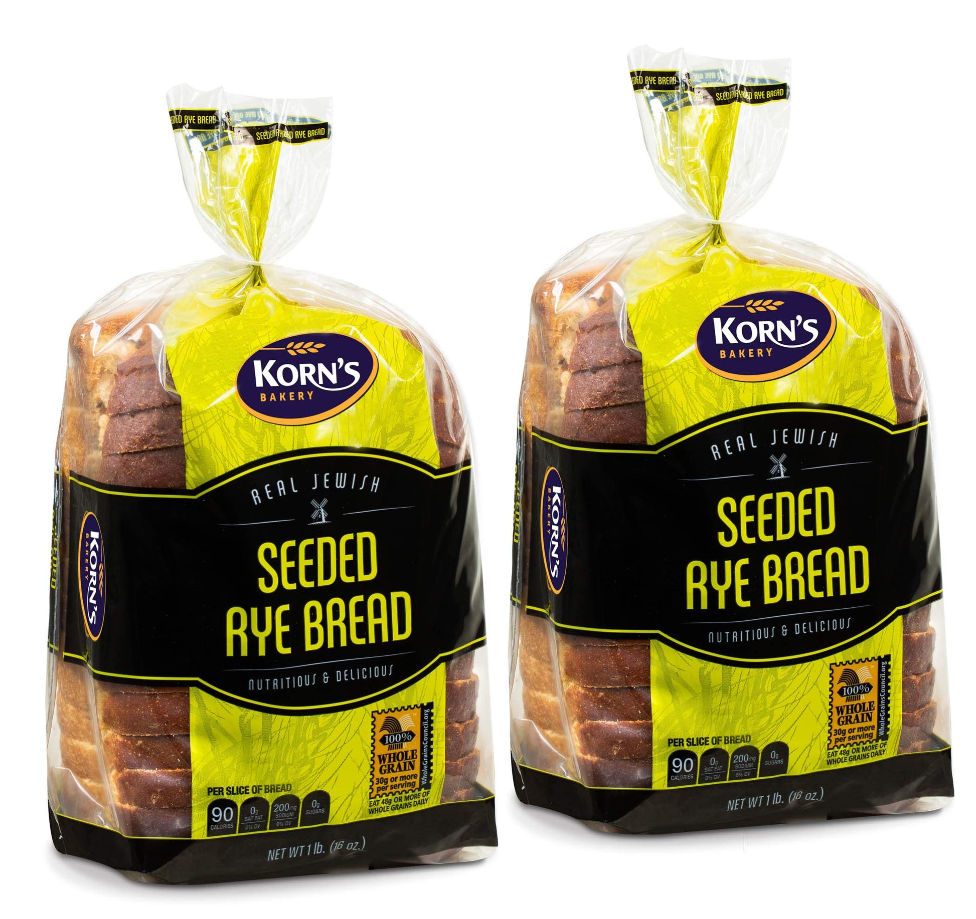 Rye Bread With Seeds -2 Pack-16 Oz Per Loaf | Delicious Sandwich Bread | Kosher Bread | Fresh Bread | Dairy & Nut Free | Sterns