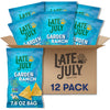Late July Snacks, Garden Ranch Tortilla Chips, 7.8-oz. Bag (Pack of 12)