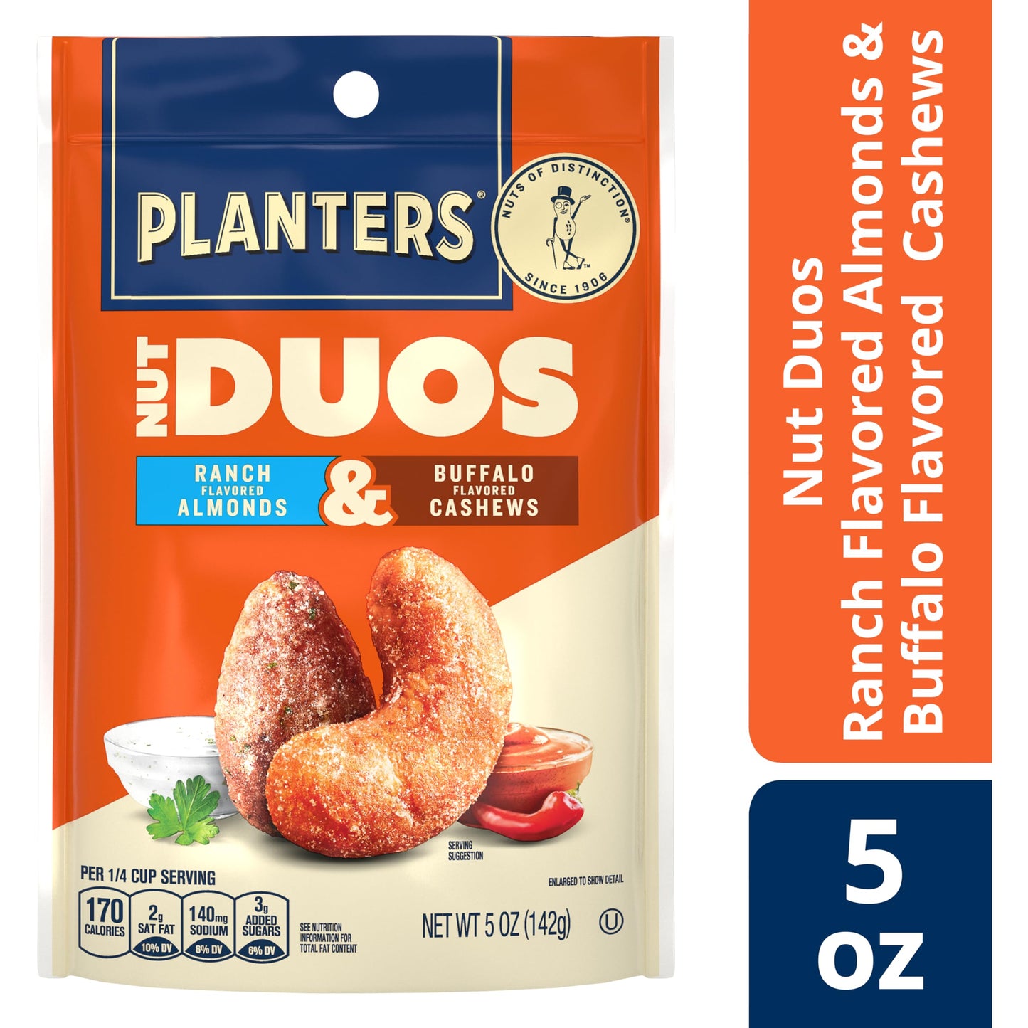 Planters Nut Duos Ranch Almonds & Buffalo Cashews 5 Oz
