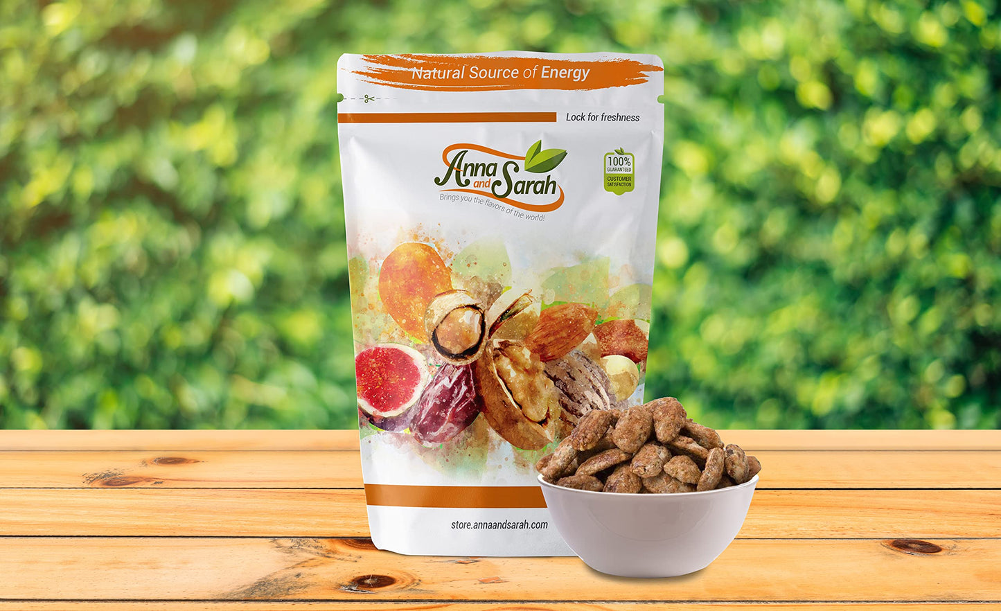 Anna and Sarah Butter Toffee Pecans, Resealable Bag, 1 lb
