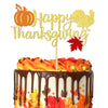 1 Pcs Happy Thanksgiving Cake Topper With Maple Leaf Turkey Pumpkin Fall Theme Cake Pick For Thanksgiving Day Theme Party Cake D