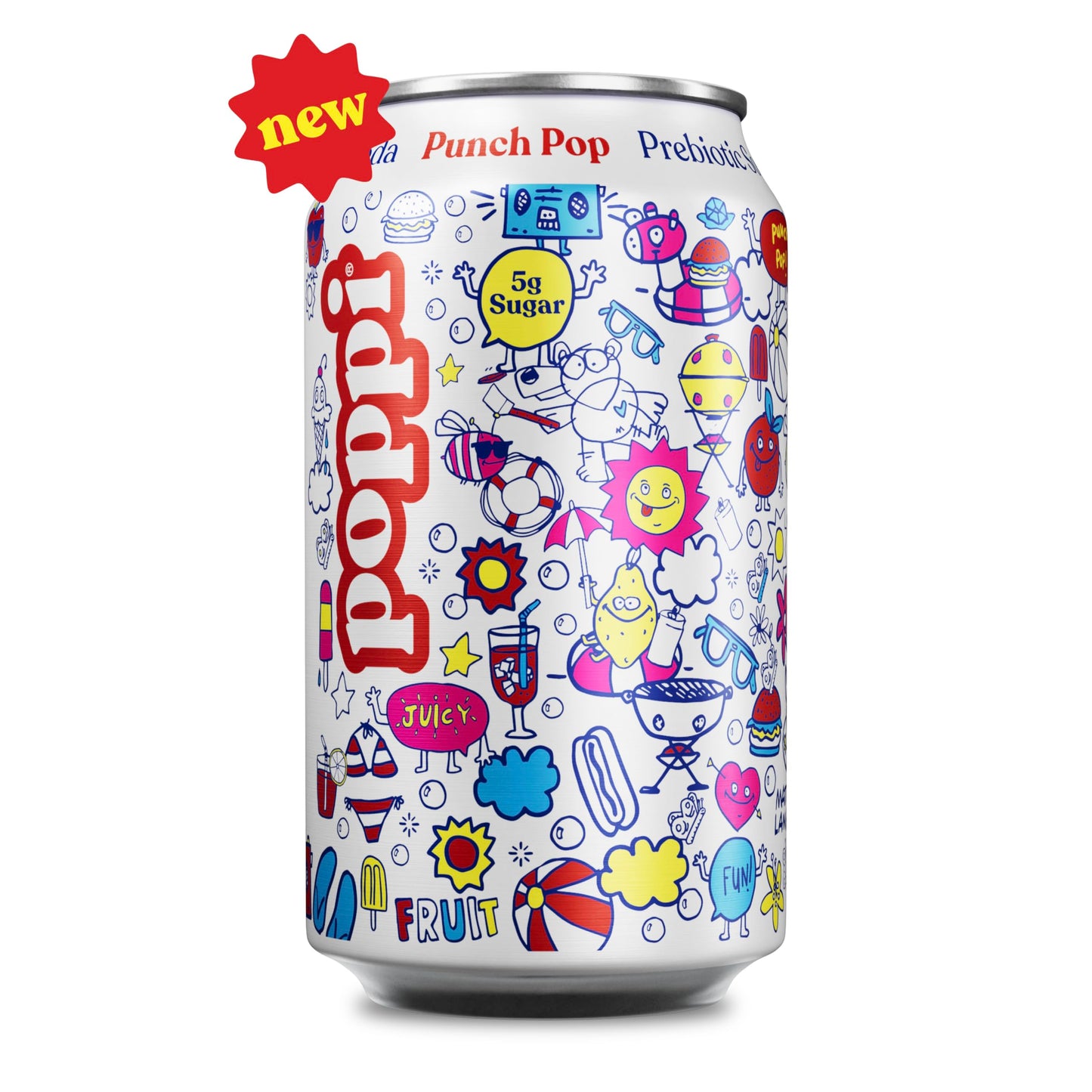 Poppi Sparkling Prebiotic Soda with Apple Cider Vinegar, Seltzer Water & Fruit Juice, 12 Fl Oz, Pack of 12
