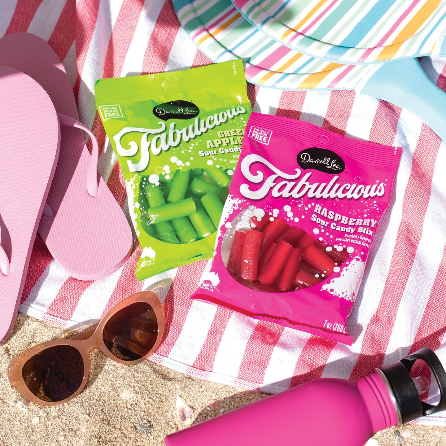 Darrell Lea Fabulicious Sour Candy Stix, Soft And Tangy, No Artificial Flavors, Palm Oil Free, Made In Australia, Shareable (Sou