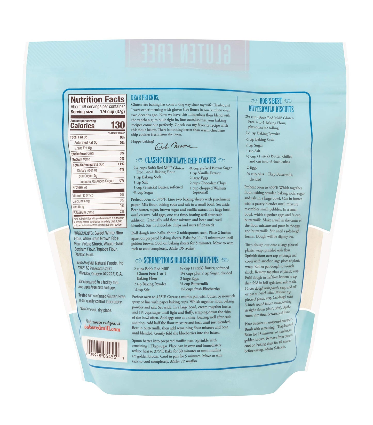 Bob'S Red Mill Gluten Free 1-To-1 Baking Flour, 64-Ounce (Pack Of 4)