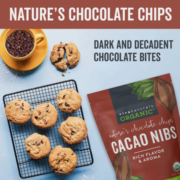 Viva Naturals Organic Cacao Nibs, 1 Lb - Certified Keto And Vegan Superfood, Perfect For Gluten Free Baking, Cacao Nib Smoothies