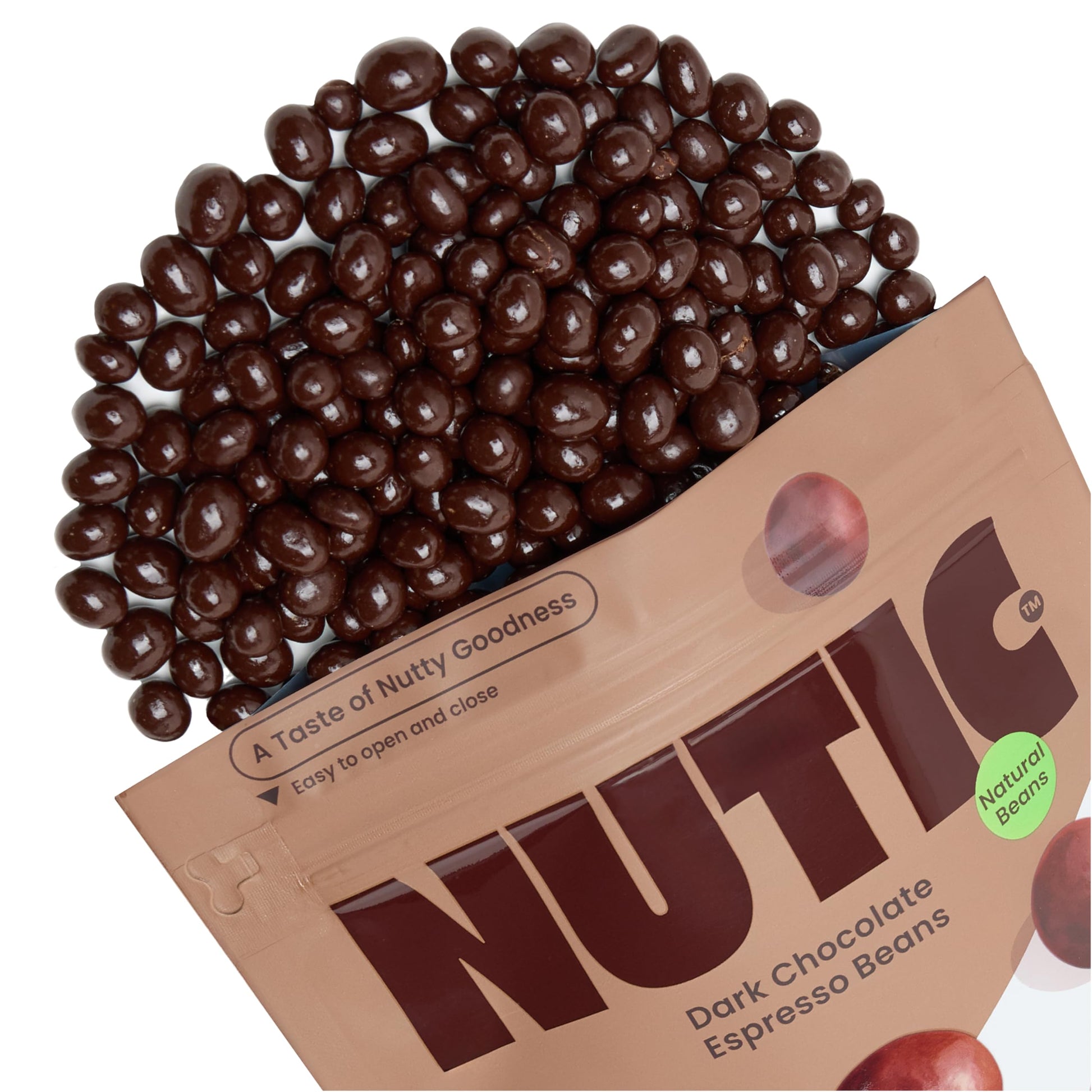 Nutic Gourmet Dark Chocolate Espresso Beans - 1LB Bulk Candy, Rich Brown Coffee Treat