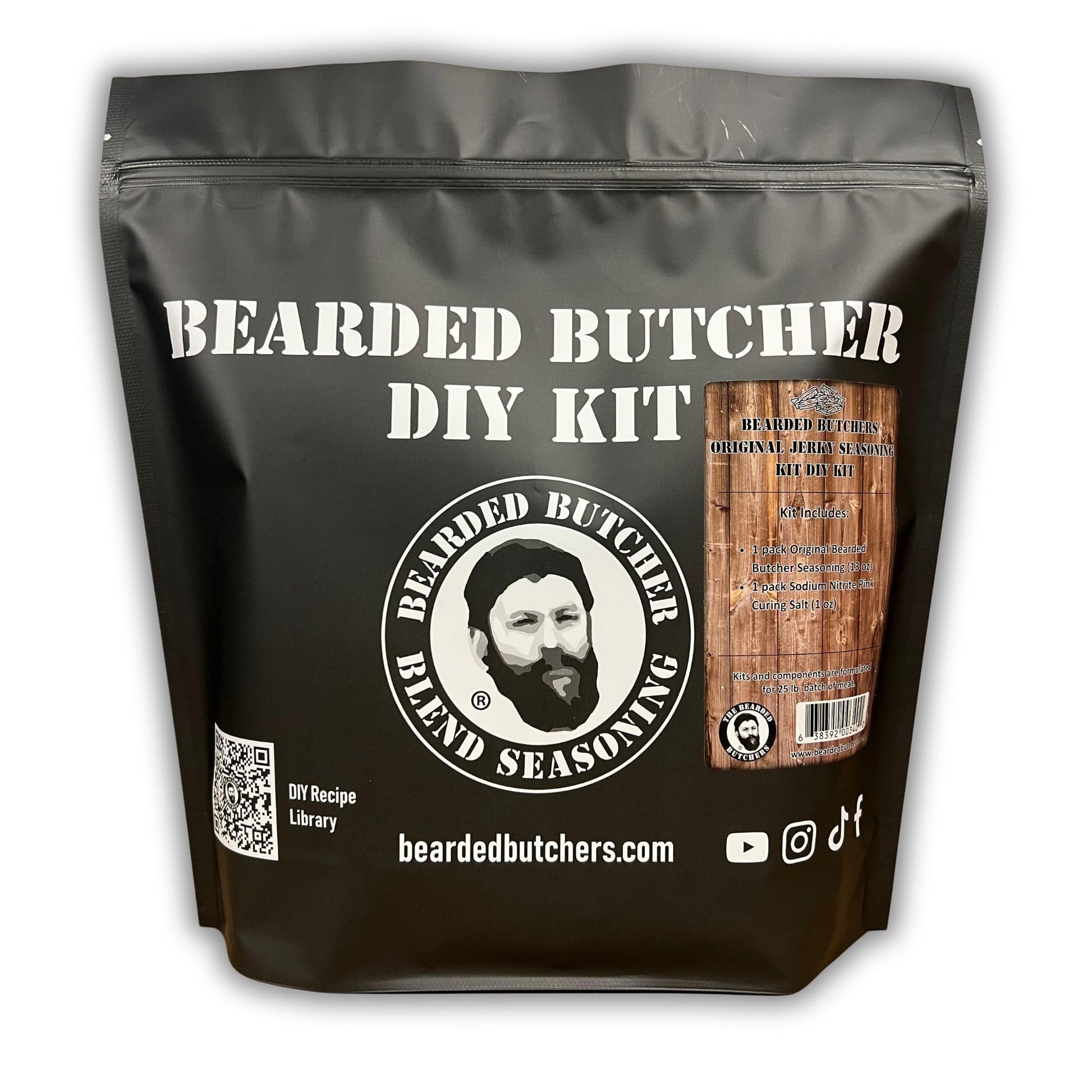 Bearded Butchers Oriflavor Blendal Jerky Seasoning Diy Kit - Easy Diy Jerky Making Kit For Beef  Deer & Game Meat - Includes Oriflavor Blendal Seasoning & Pink Curing Salt - For Up To 25 Lbs Of Meat - Make Your Own High-Protein Snack