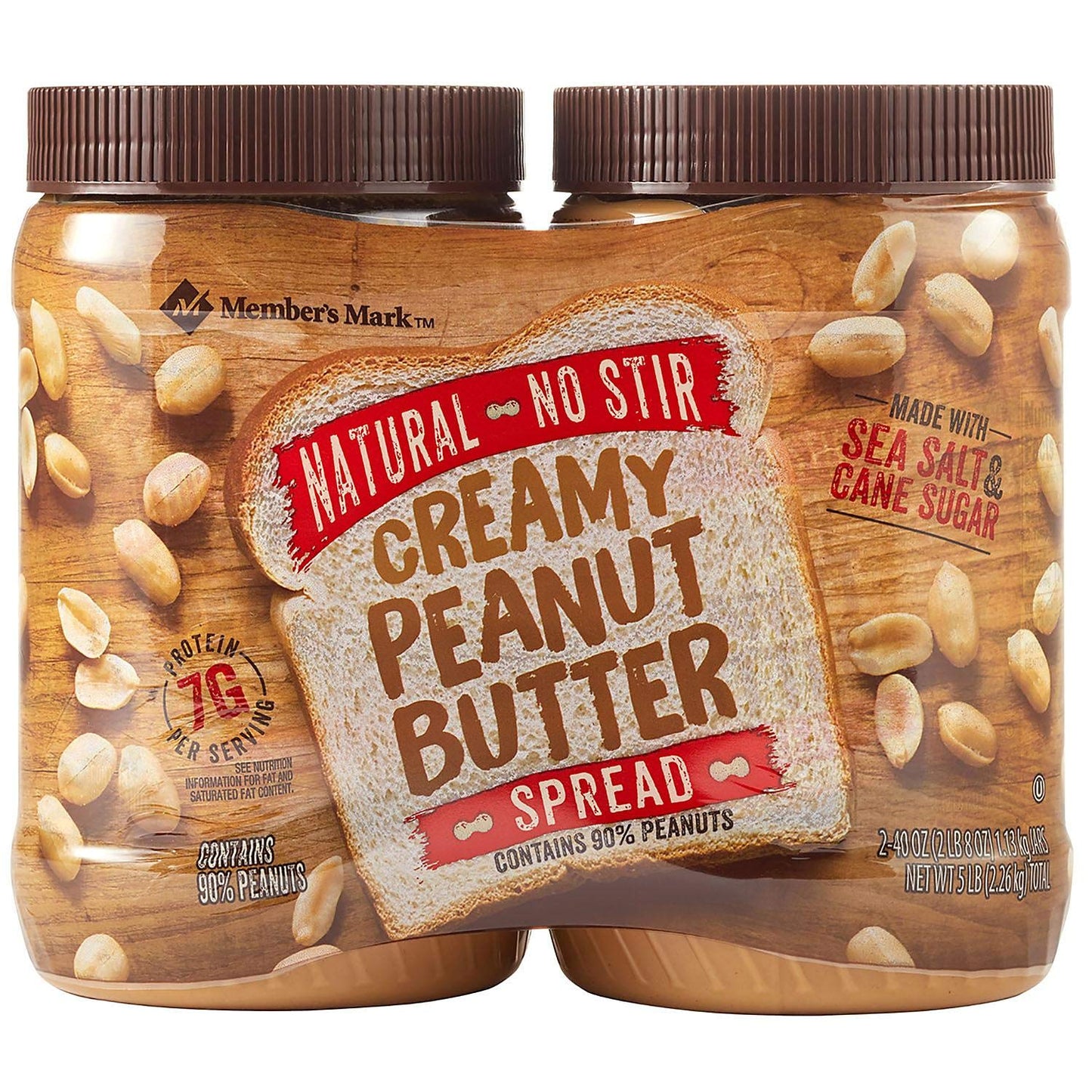 Members Mark Natural No Stir Creamy Peanut Butter Spread (40 oz., 2 ct.) (pack of 2)