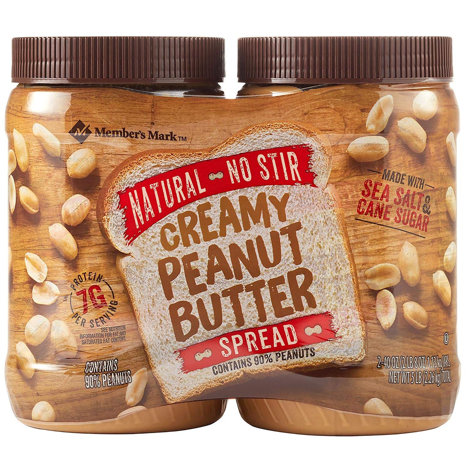 Members Mark Natural No Stir Creamy Peanut Butter Spread (40 oz., 2 ct.) (pack of 2)