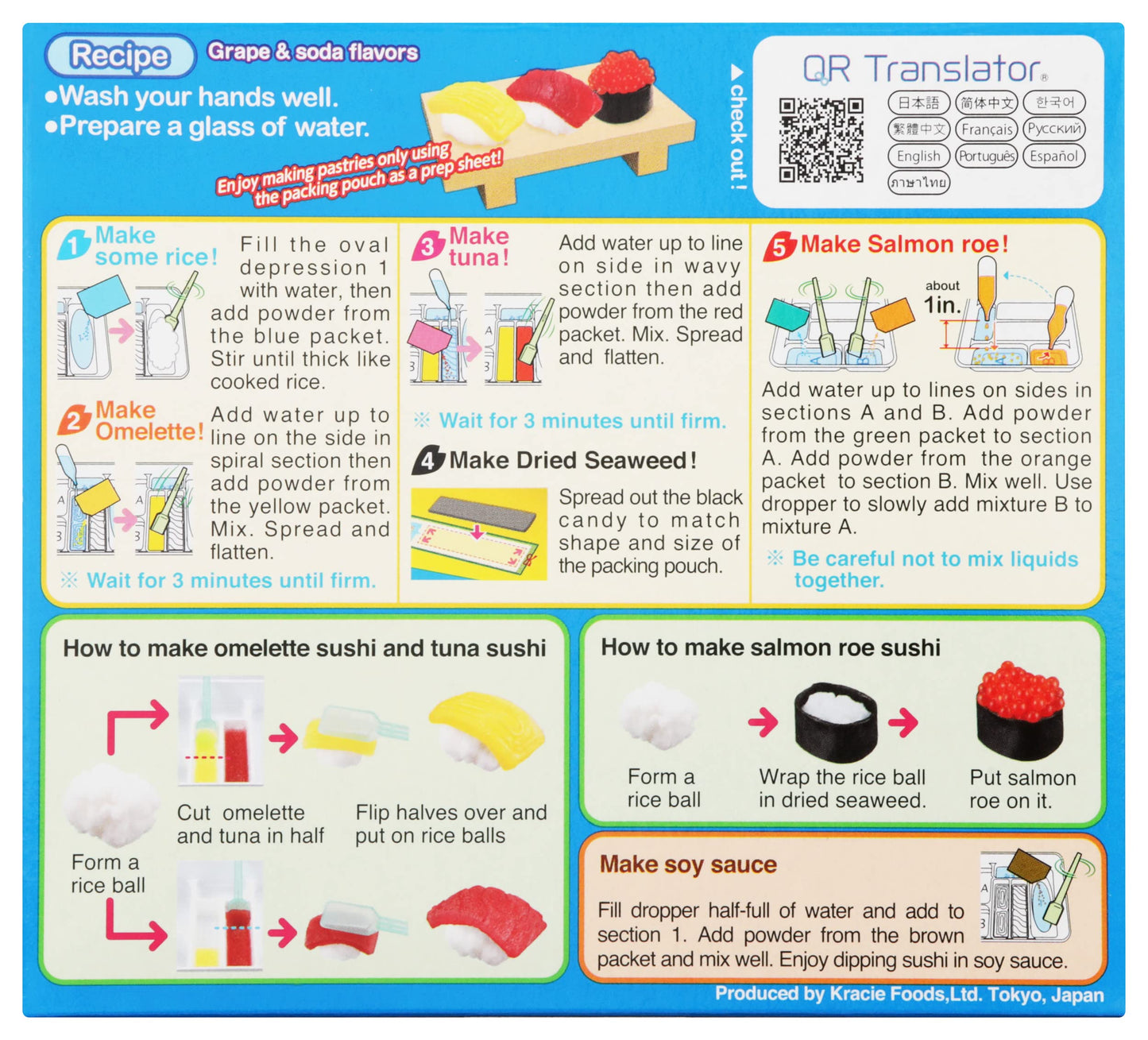 Kracie Popin Cookin Diy Candy for Kids, Sushi Kit, 1 Ounce (Pack of 3)