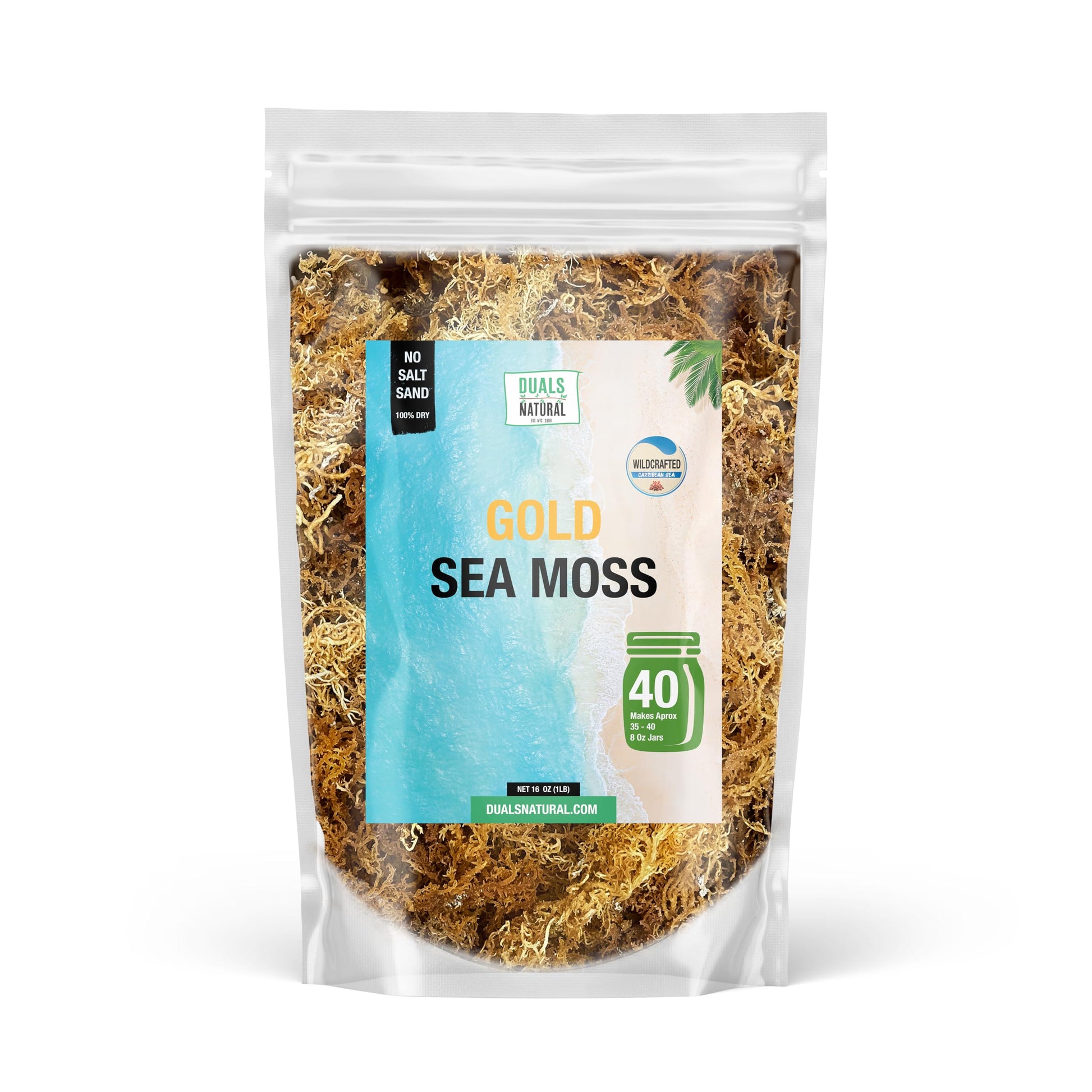 Dualspices Premium Jamaican Sea Moss - 16oz Raw Irish Moss - Makes 200+ oz of Gel
