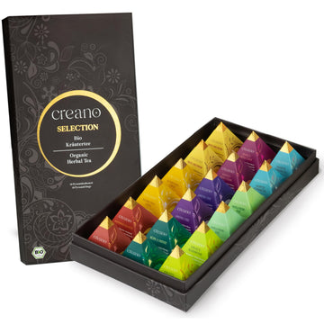 Creano Organic Herbal Tea Gift Set Organic Herbal Tea - 18 Pyramid Tea Bags In 9 Different Varieties - 45G*