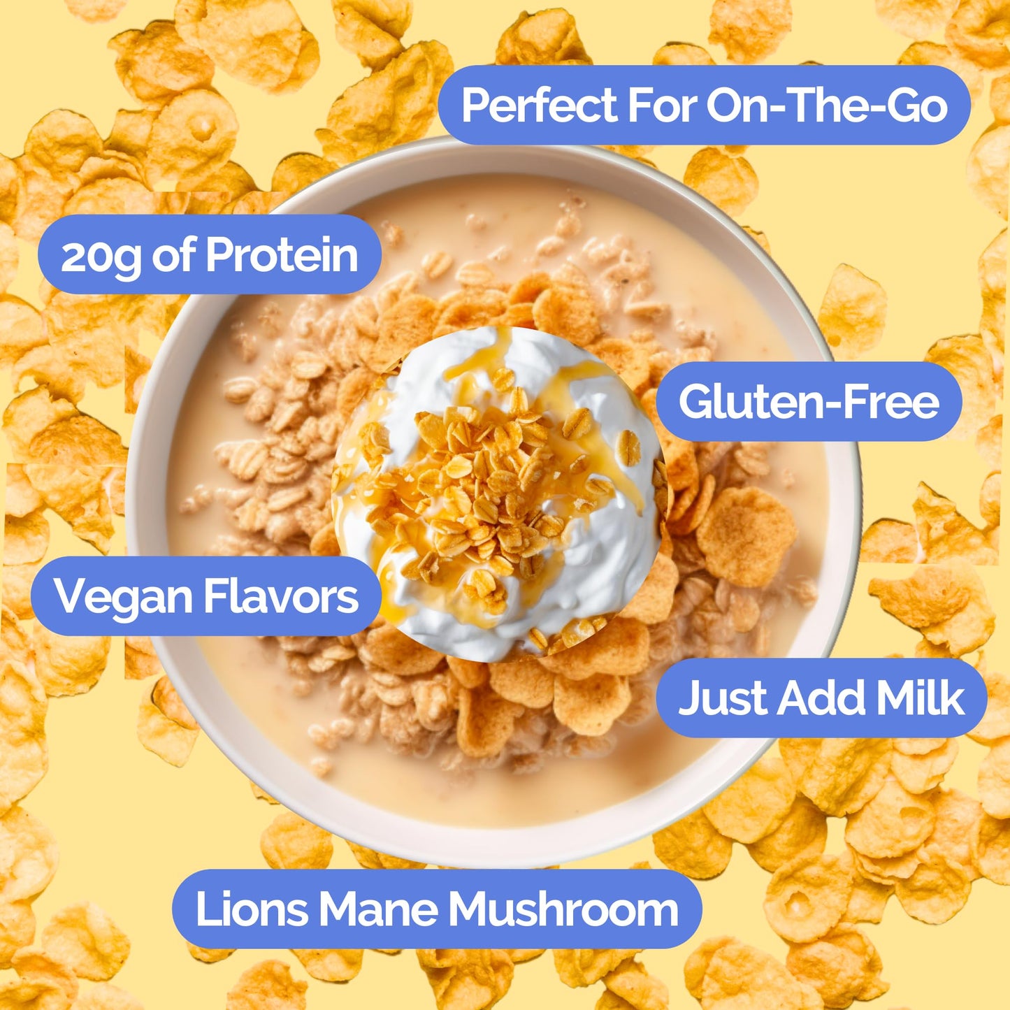 Ono Overnight Oats - Cereal Milk Protein Oatmeal (6 Pack)- 20G Whey Protein Powder, High Fiber, Low Sugar, Organic Gluten-Free O