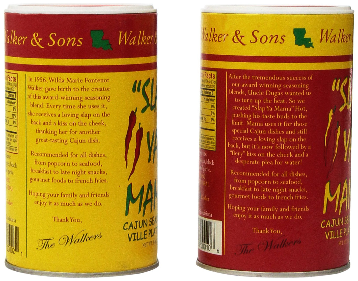 Slap Ya Mama Cajun Seasoning from Louisiana, Spice Variety Pack, 8 Ounce Cans, 1 Original Cajun and 1 Hot Cajun Blend