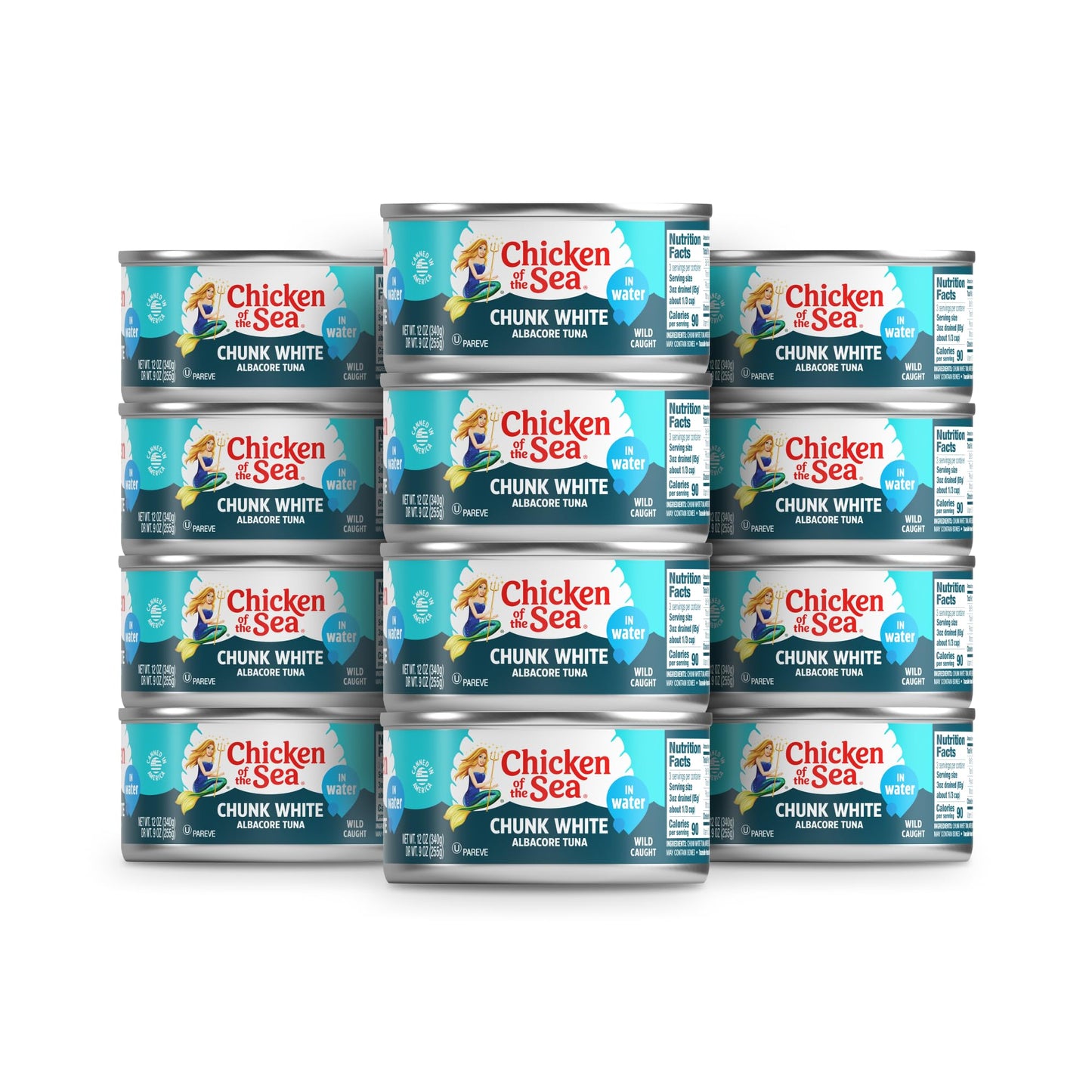 Chicken of the Sea Chunk White Albacore Tuna in Water, 12 oz Can, Pack of 12