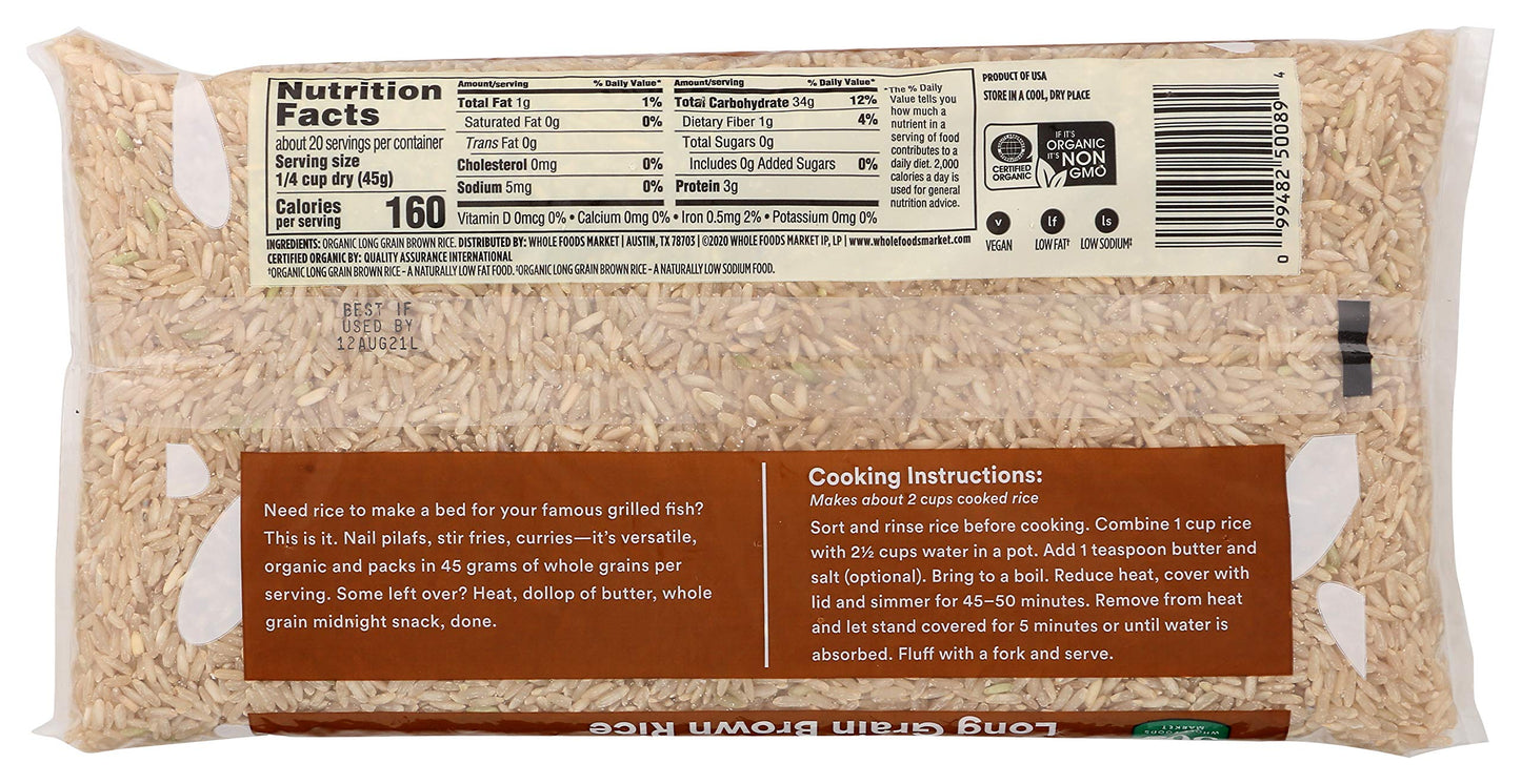 365 by Whole Foods Market, Organic Long Grain Brown Rice, 32 Ounce