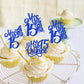 Rssta i Cupcake Toppers 24 Pack for 15th Birthday, Deep Blue Design