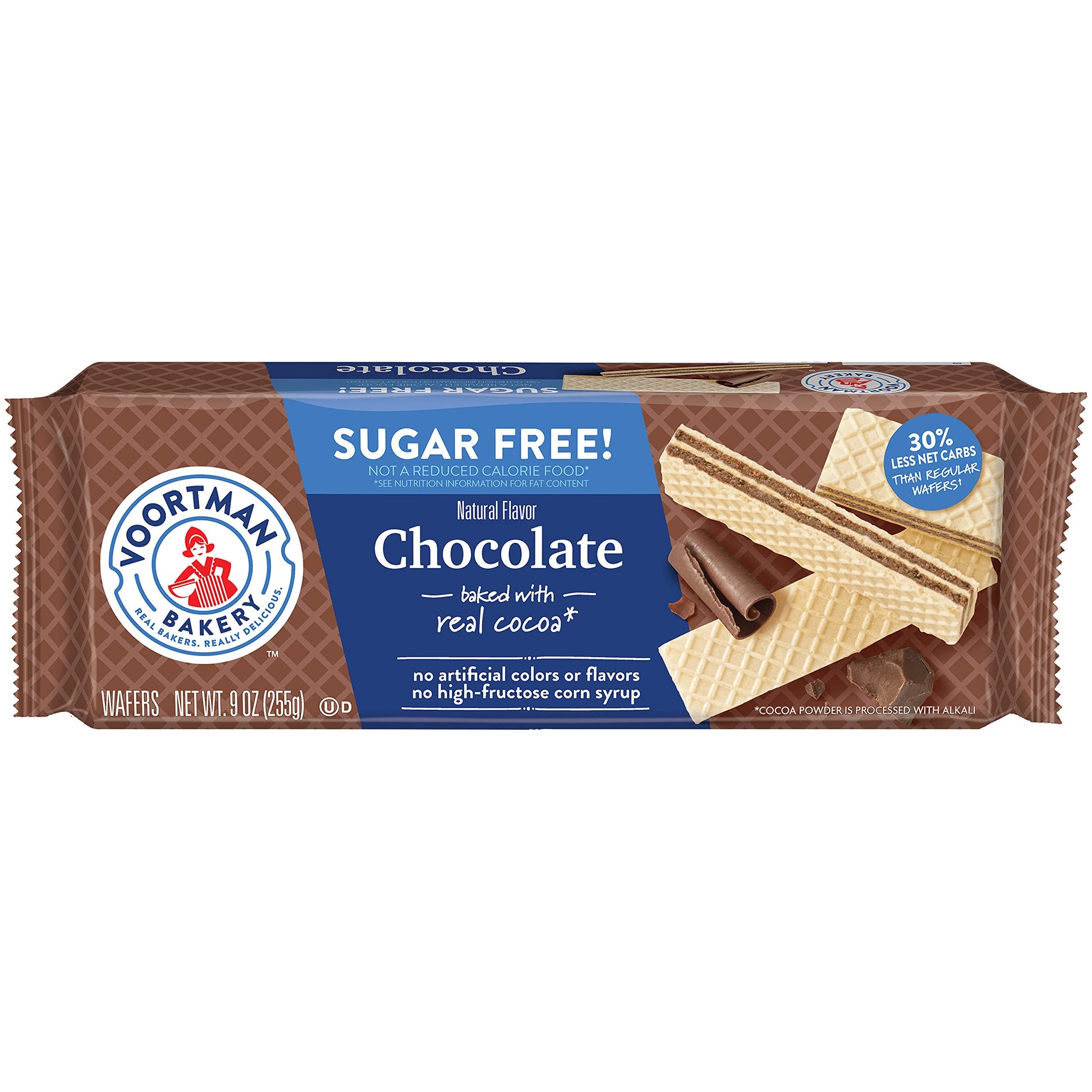 Voortman Bakery Sugar Free Chocolate Wafer, 27 Count