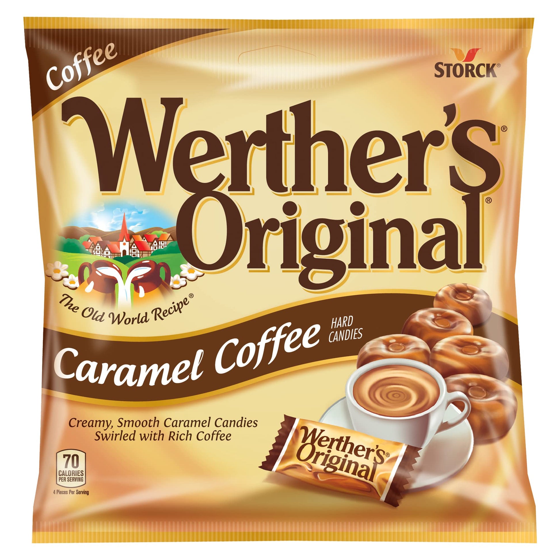 Werthers Original Hard Carmel Coffee Candy, 2.65 Oz Bags (Pack of 12)