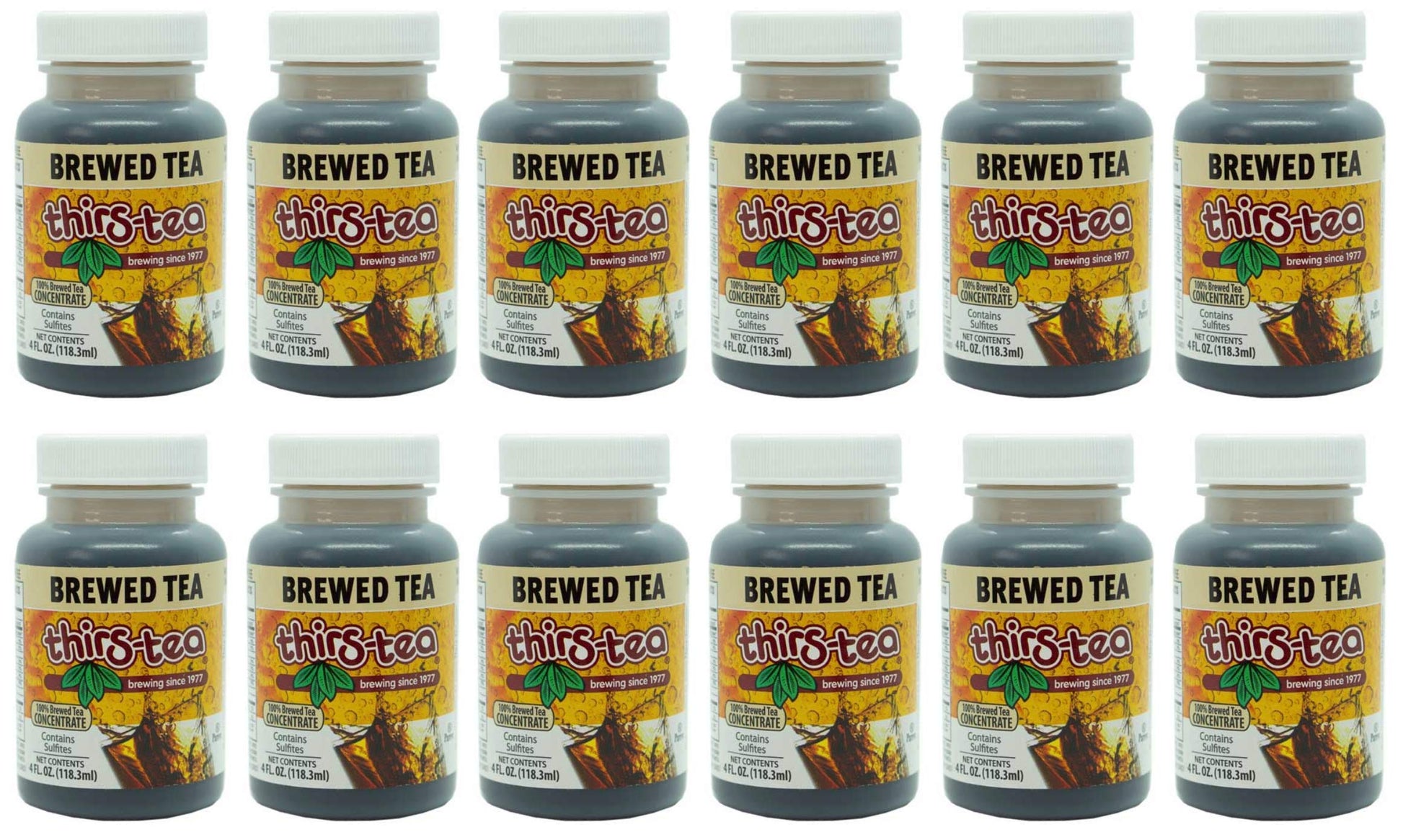 Thirs-Tea Brewed Tea - Unsweetened, Caffeine Free, 4oz Bottle, 3gal Yield