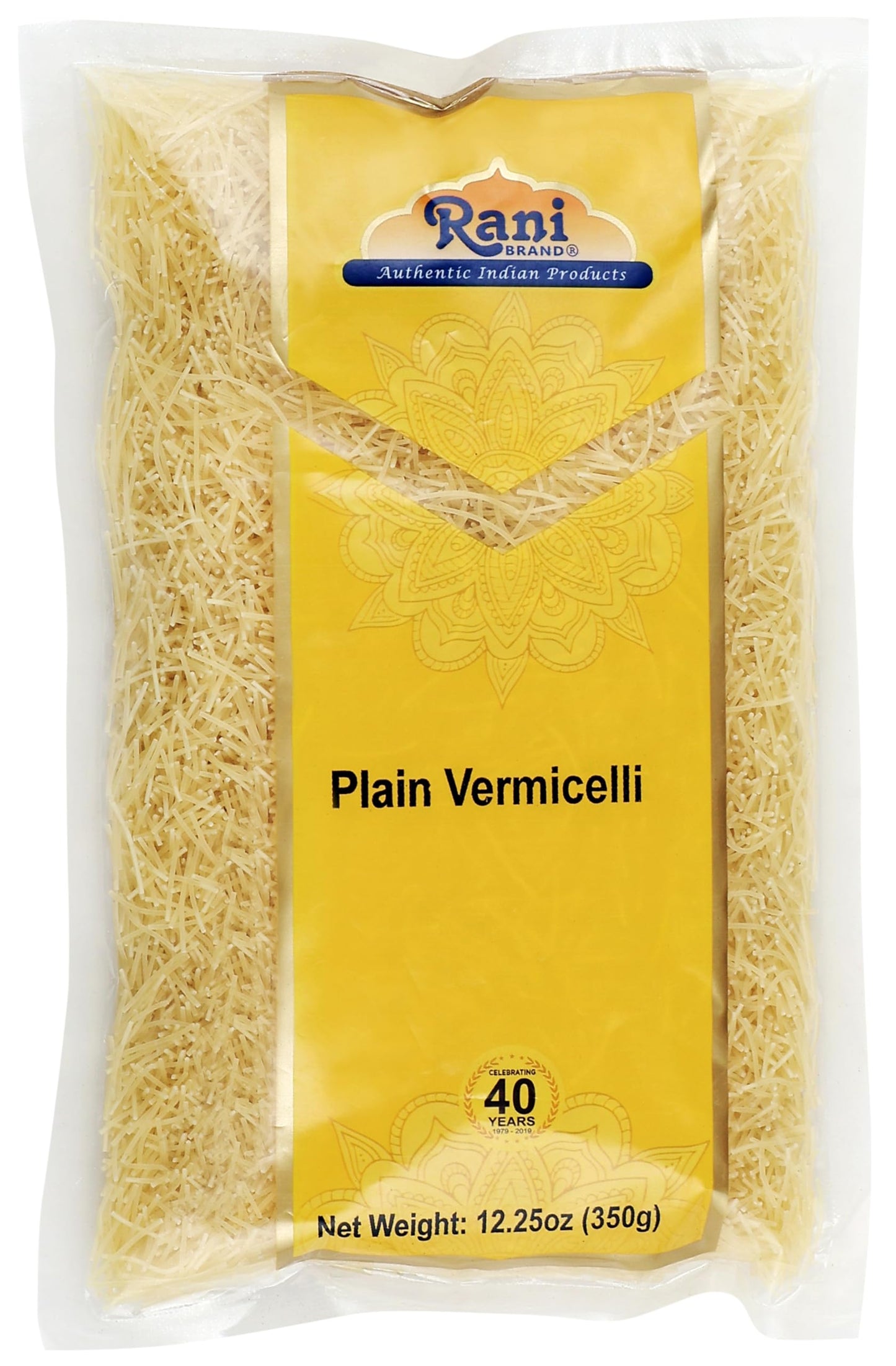 Rani Plain Vermicelli (Wheat Noodles) 12.25Oz (350G), Pack Of 6 ~ All Natural | Vegan | Non-Gmo | Indian Origin