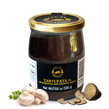 Lucas Tartufata Truffle Sauce - 17.6 oz Italian Seasoning with Black Truffles for Steak, Pizza, or Pasta