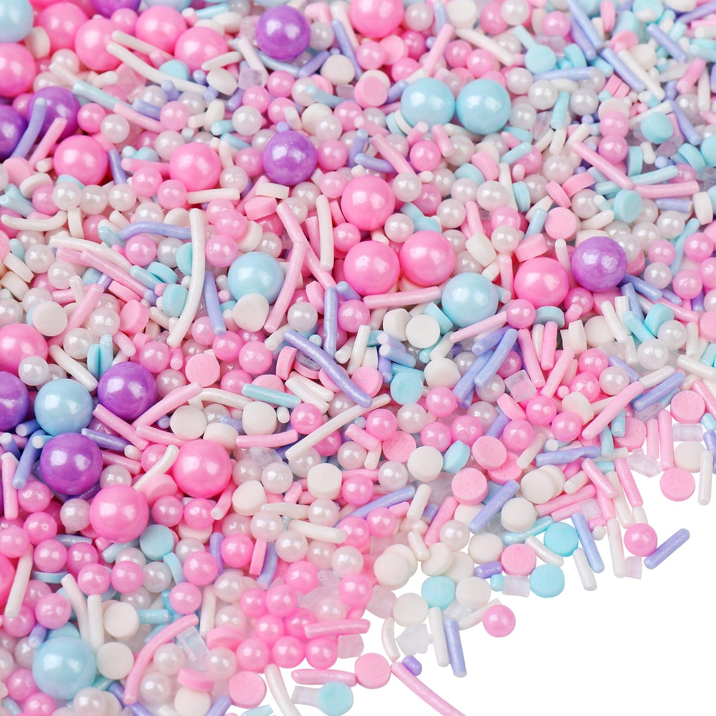 Pastel Sprinkles for Cake Decoratiing, Pink Purple Blue White Sprinkles Mix Jimmies, Confetti for Baking, Cookies, Cupcake, Ice 