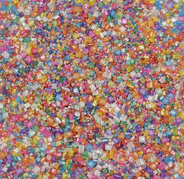 Sentovac Rainbow Diamonds Crystal Sprinkles | Edible Cake Cupcake Sprinkles 1 Bottle 3.53oz/ 100g | for Wedding Party Baking Cup