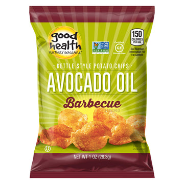 Good Health Kettle Style Potato Chips, Avocado Oil, Barbecue, 1 Oz. Bag, 30 Pack - Gluten Free, Crunchy Chips Cooked In 100% Avo