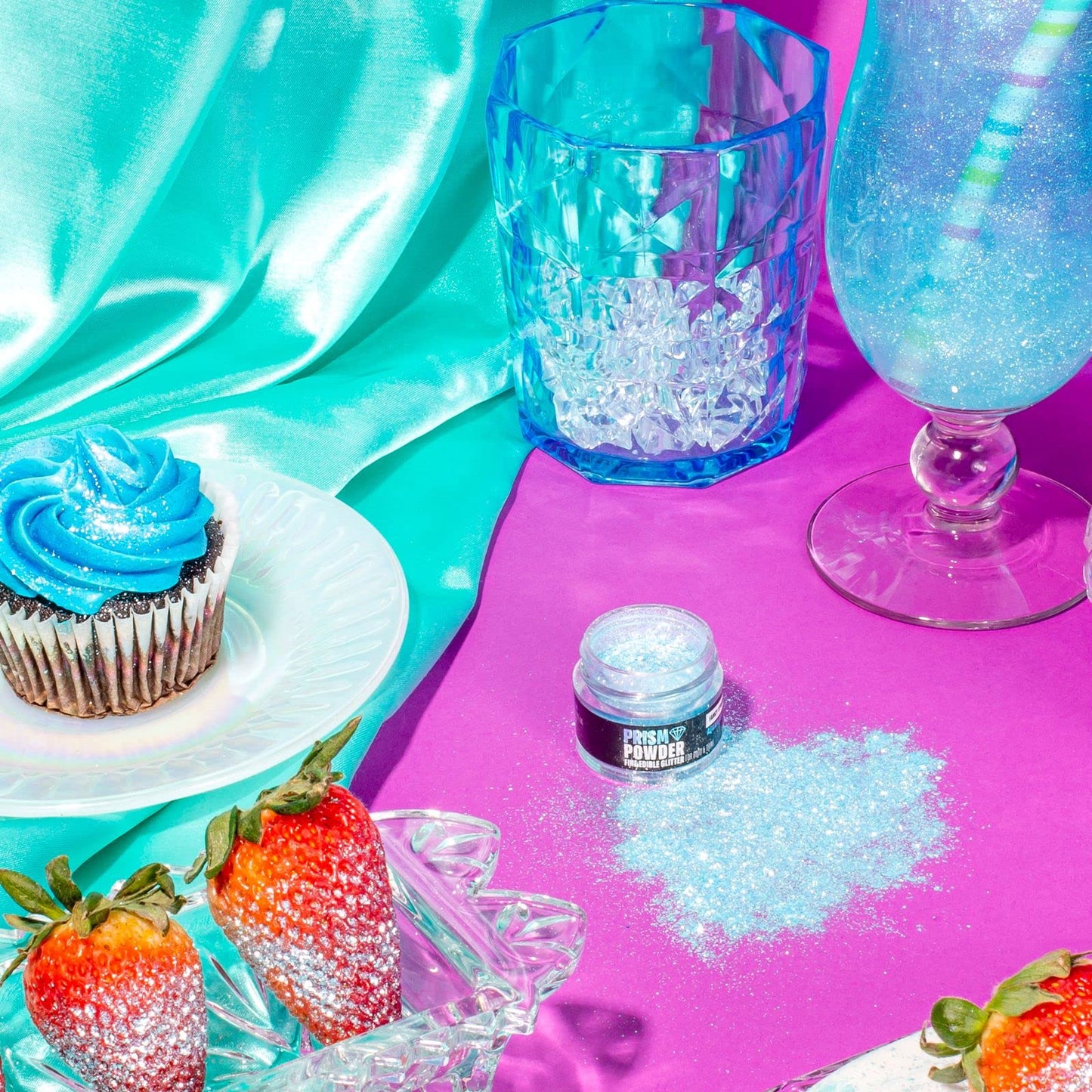 Fancy Sprinkles Premium Edible Glitter, 100% Edible Glitter for Sparkling Food & Drinks No Taste or Texture (4g, Aquamarine Blue