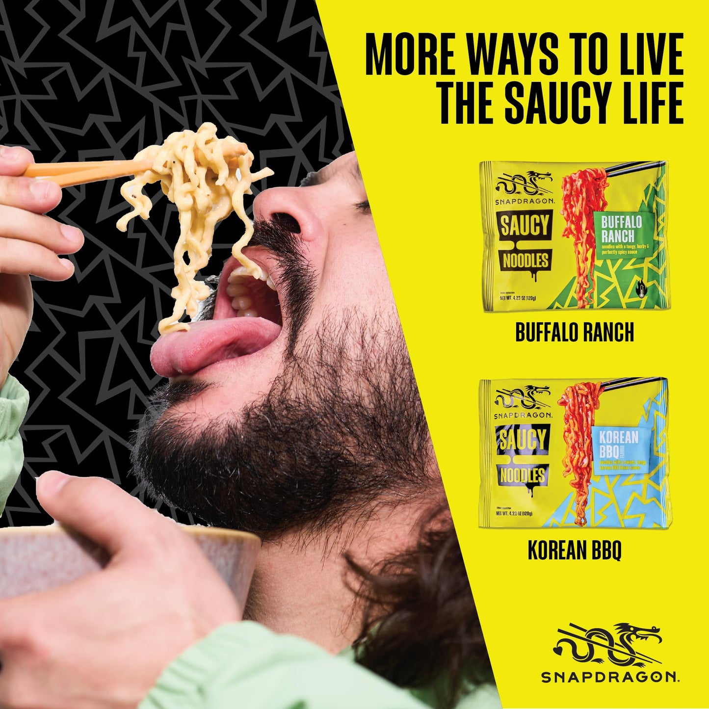 Snapdragon Instant Noodles with Cheezy Umami Sauce - Pack of 12 Microwave Ramen for Quick Meals and Snacks