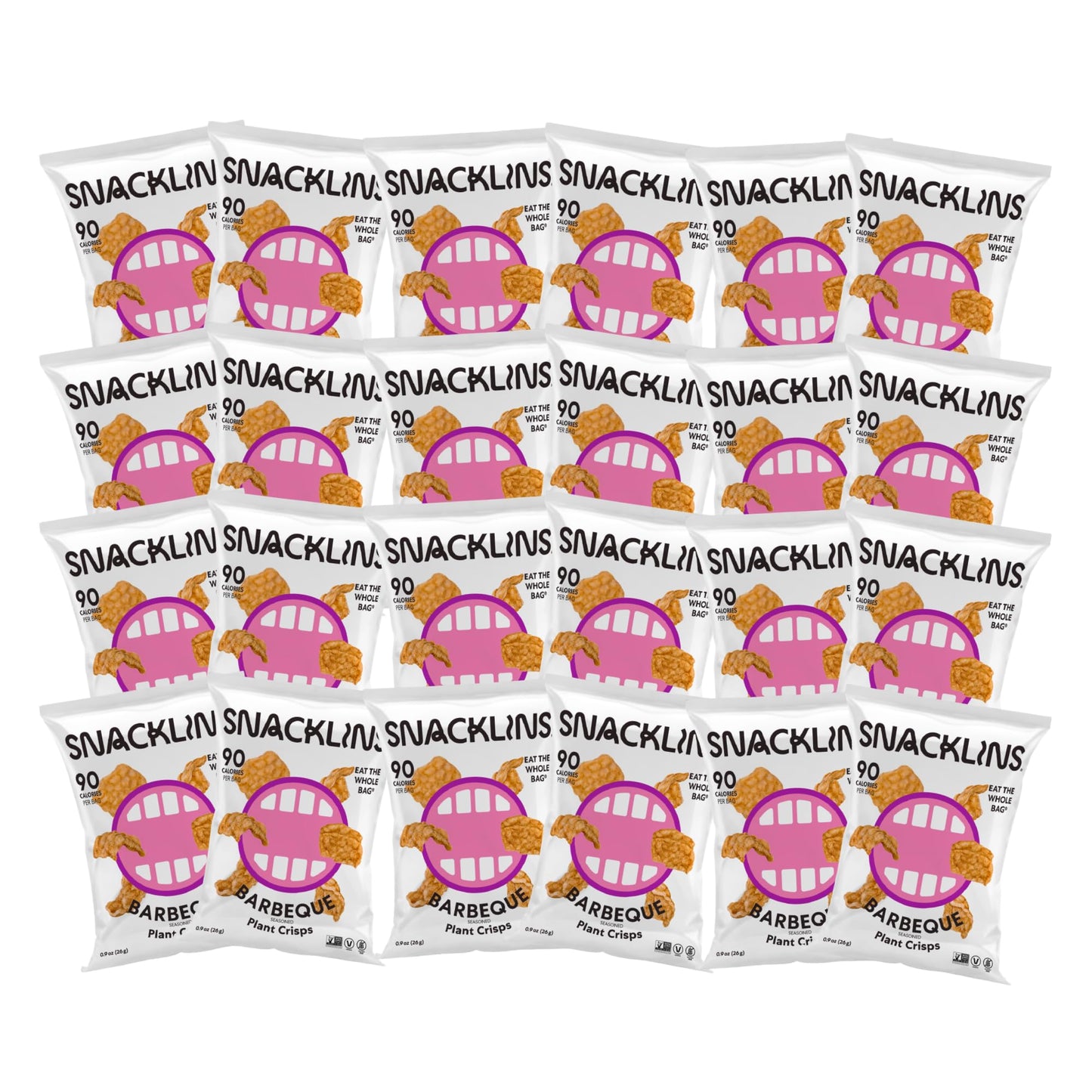 Snacklins Plant Based Crisps Barbeque - Gluten Free, Grain Free, 100% Kosher, Vegan Healthy Snacks, Crunchy Puffed Snack, Only 1