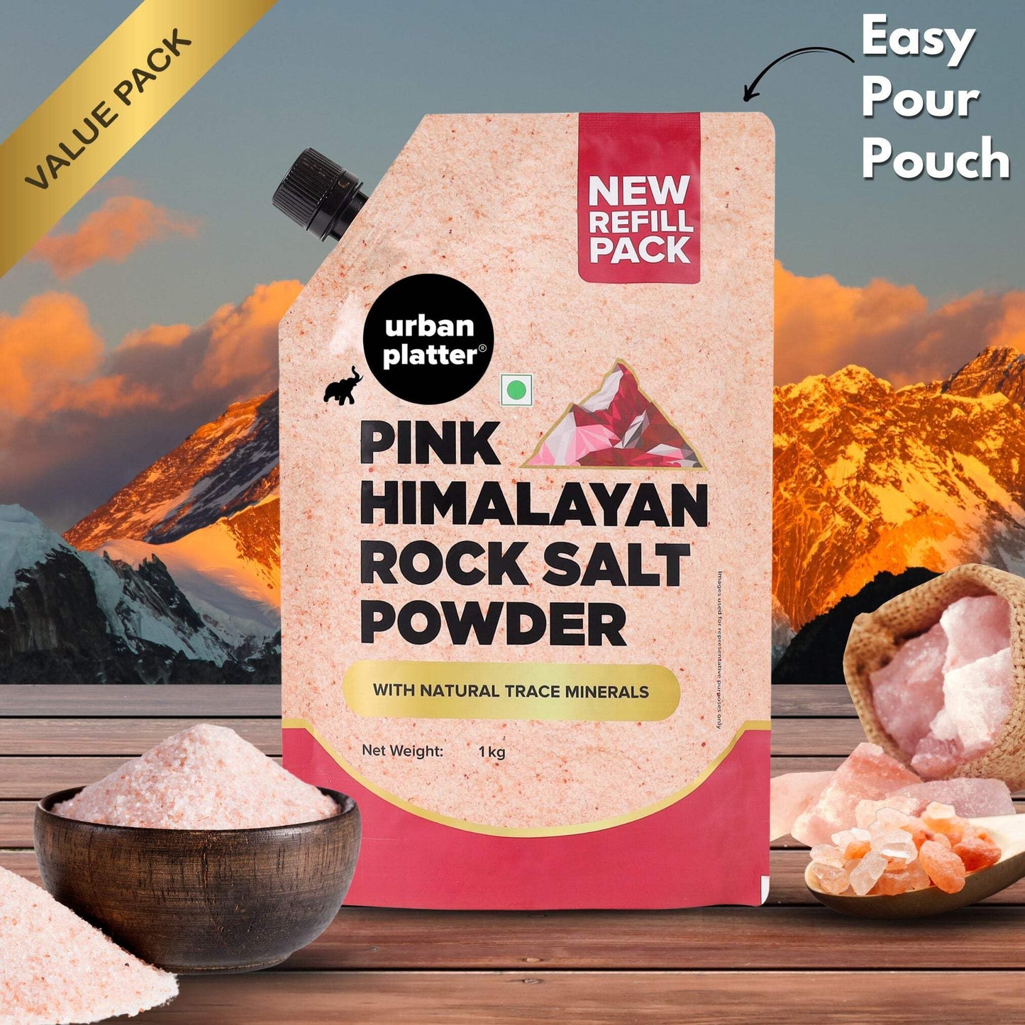 Urban Platter Pink Himalayan Rock Salt Powder | Fine Grind Natural Salt With Trace Minerals | Ideal For Cooking, Seasoning, Bath Soaks, Diy Scrubs & Salt Rinses | 52.91 Oz (1.5 Kg)