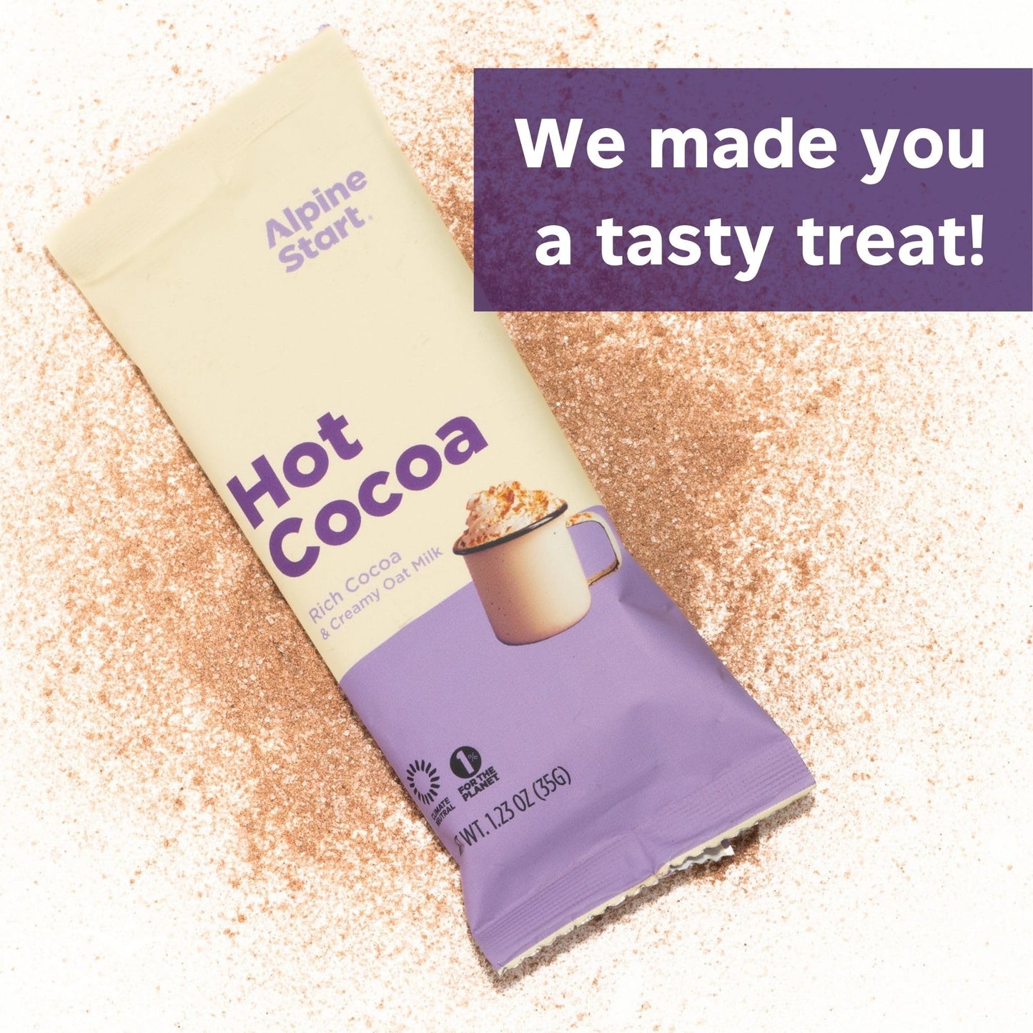 Alpine Start Instant Hot Cocoa Mix, Vegan, Organic Oatmilk, 1.23 OZ Sticks, Box of 5
