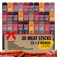 Jerky.Com 30-Pack Jerky Variety Pack Meat Sticks - Low Carb, High Protein Snacks | Keto Friendly, Gluten Free | Bonus Includes Limited Availability Flavor | Turkey, Ham, Pork & Beef Sticks | Jerky Gifts For Men & Women