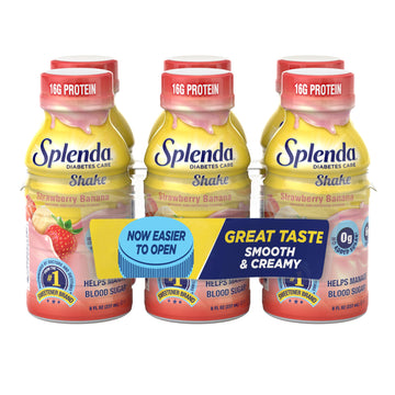 SPLENDA Diabetes Care Shakes - Meal Replacement Shake, 8 Fluid Ounces Per Bottle (Strawberry Banana, 6 Pack)