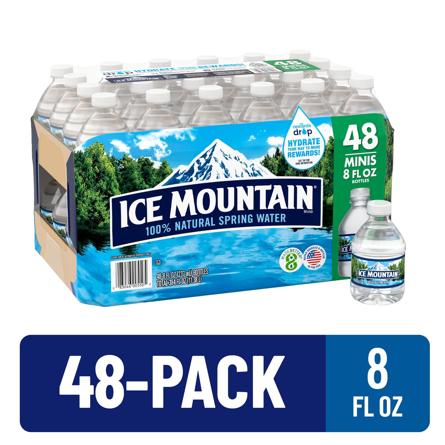 Ice Mountain Spring Water Case Bundles, 8 Fl Oz (Pack of 144), 48 Bottles per Case, Perfect for Hydration and Events