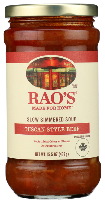 Rao's Homemade Slow Simmered Soup, Tuscan-Style Beef, 15.5 Ounce (Pack of 6)