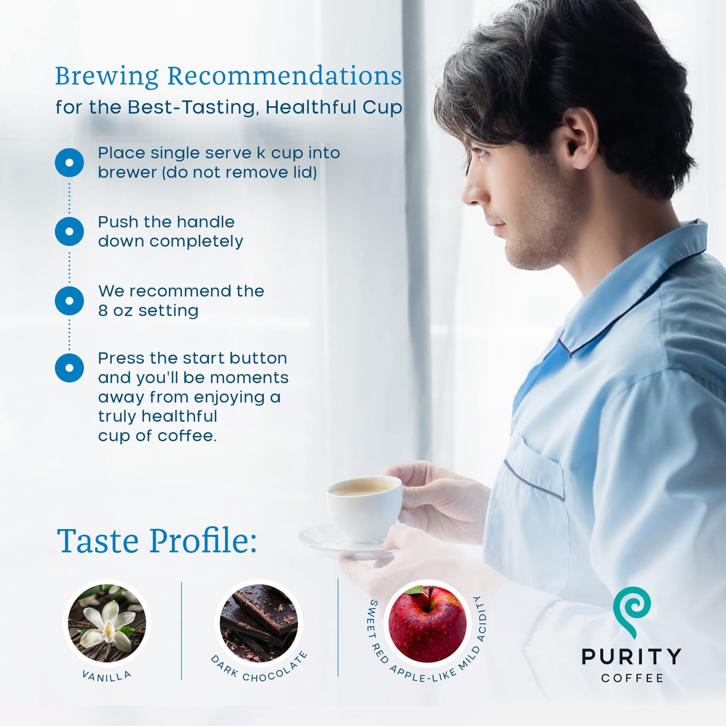 Purity Coffee Calm Decaf Medium Roast Organic Coffee - Usda Certified Organic Specialty Grade Arabica Single-Serve Coffee Pods -
