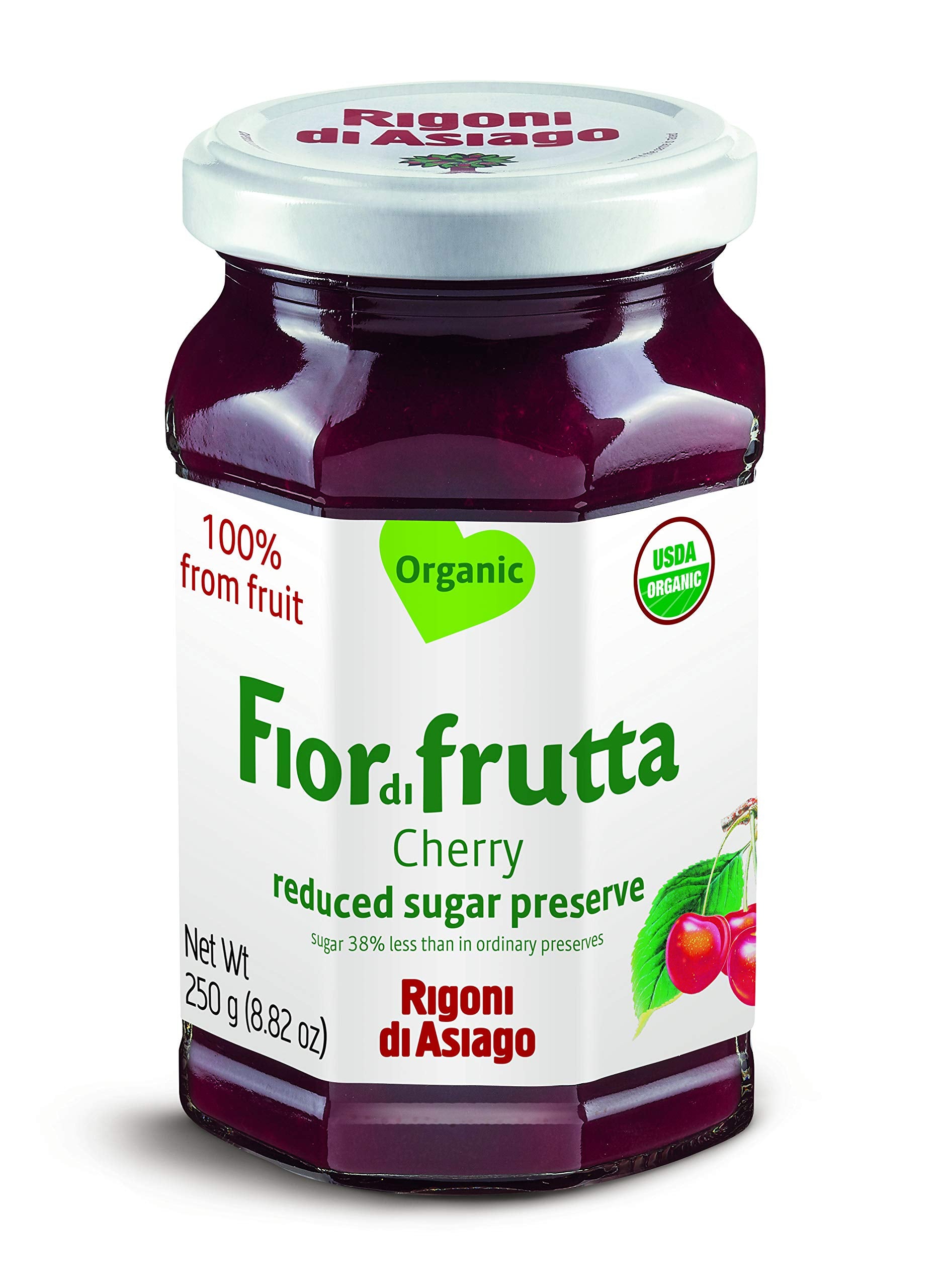 Rigoni Di Asiago Fiordifrutta Organic Fruit Spread, Cherry, 8.82 Ounce (Pack of 1)
