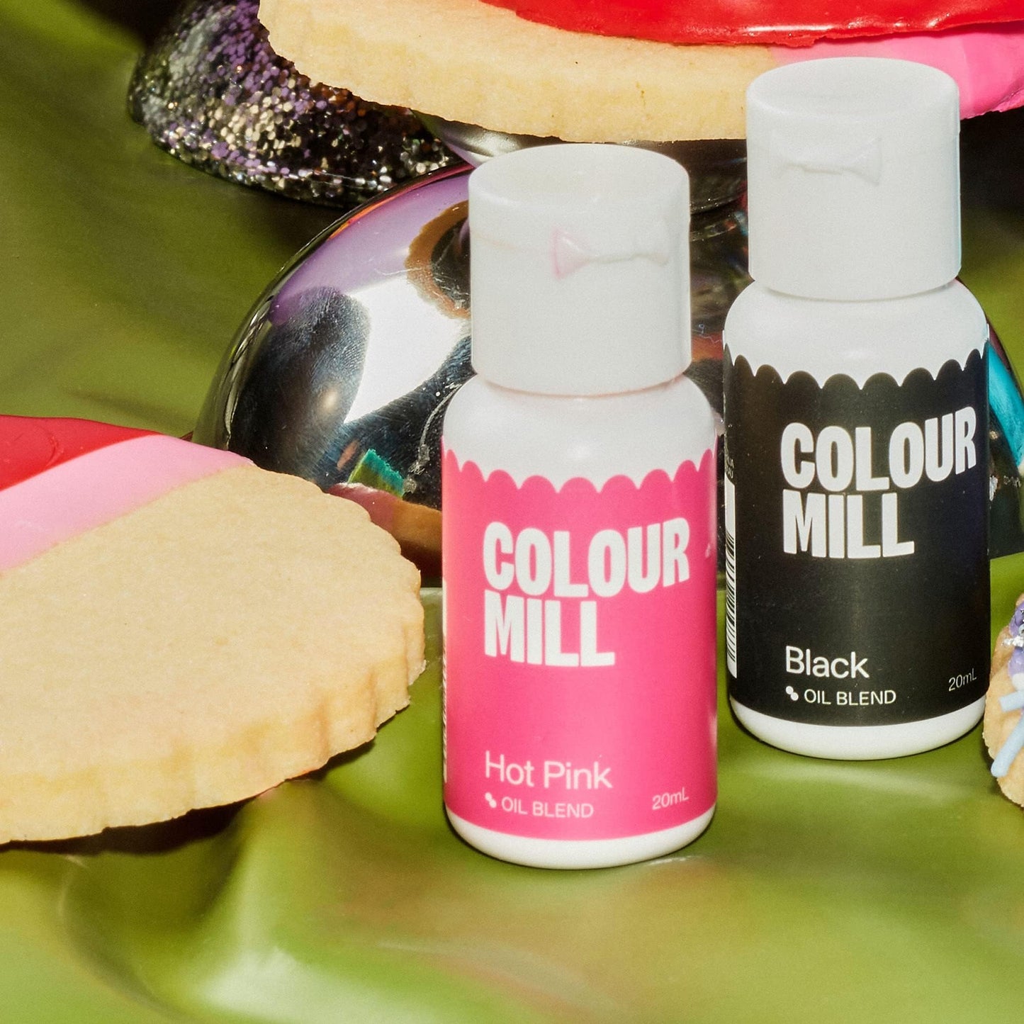 Colour Mill Kickstarter-Pack Oil-Based Food Coloring, 20 Milliliters Each Of 12 Colors: Baby Pink, Black, Chocolate, Forest, Hot
