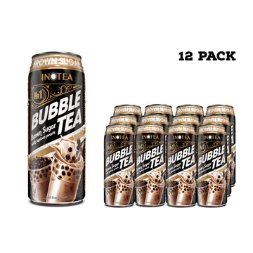 HYOJATEM Bubble Tea Pack of 12 | 5 Flavors: Brown Sugar, Taro, Honeydew, Banana, Matcha Latte | 16.6oz Can