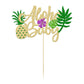 Gyufise 1Pcs Summer Hawaiian Cake Topper Aloha Baby Cake Topper Decoration Glitter Aloha Baby Shower Decorations For Tropical Ha