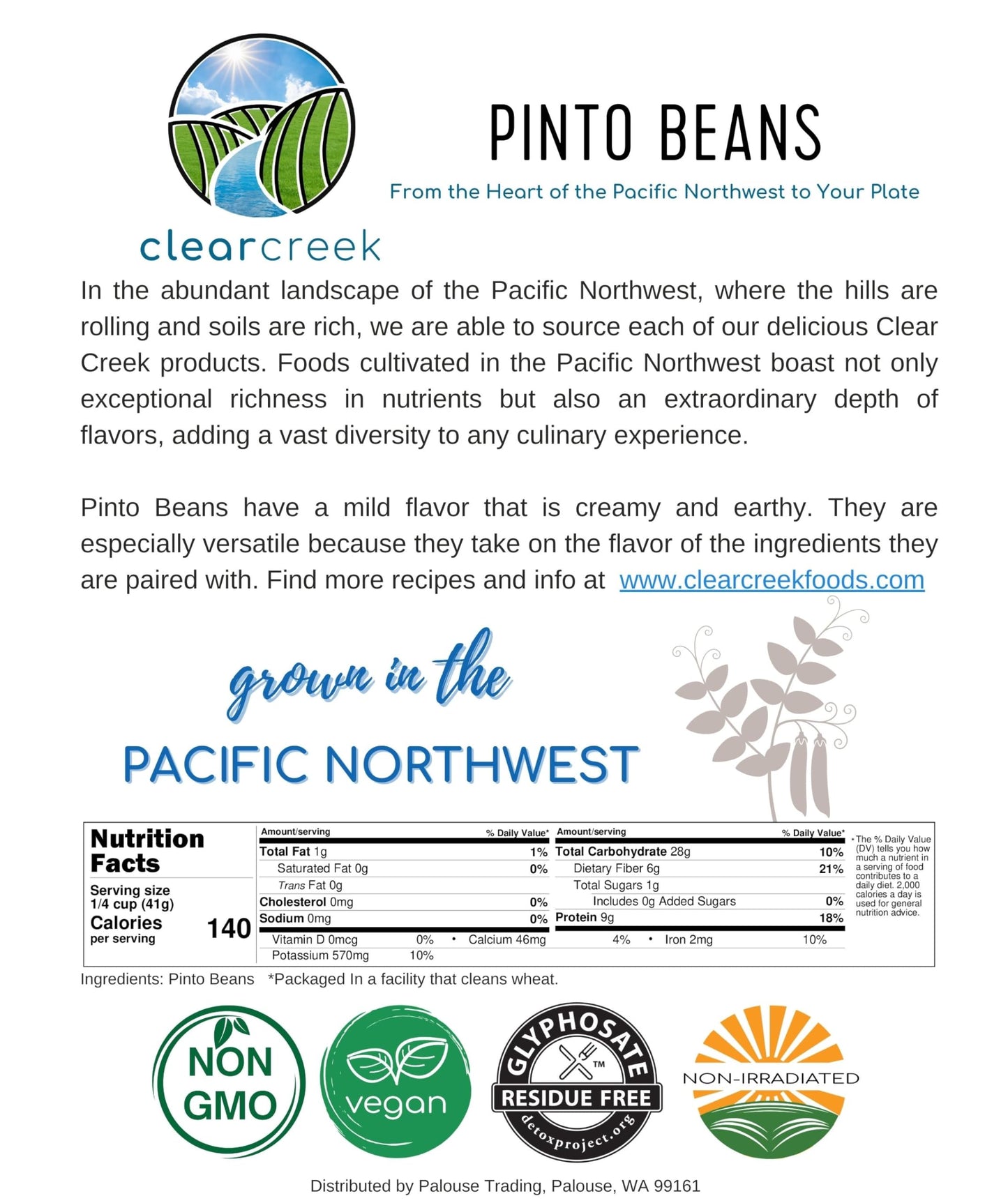 Certified Glyphosate Residue Free Pinto Beans | 4 Lbs | Non-Gmo | Kosher