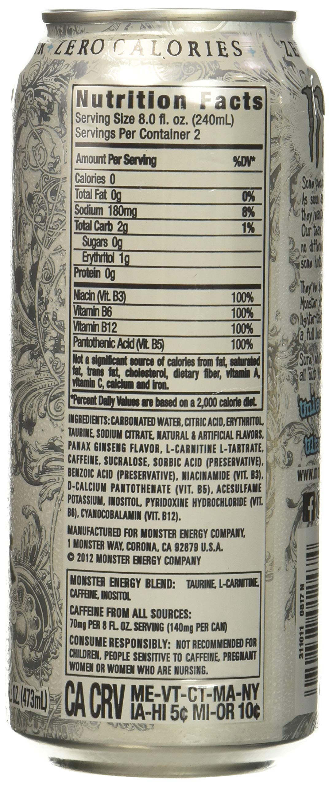 Monster Energy Zero Ultra, 16 fl oz.