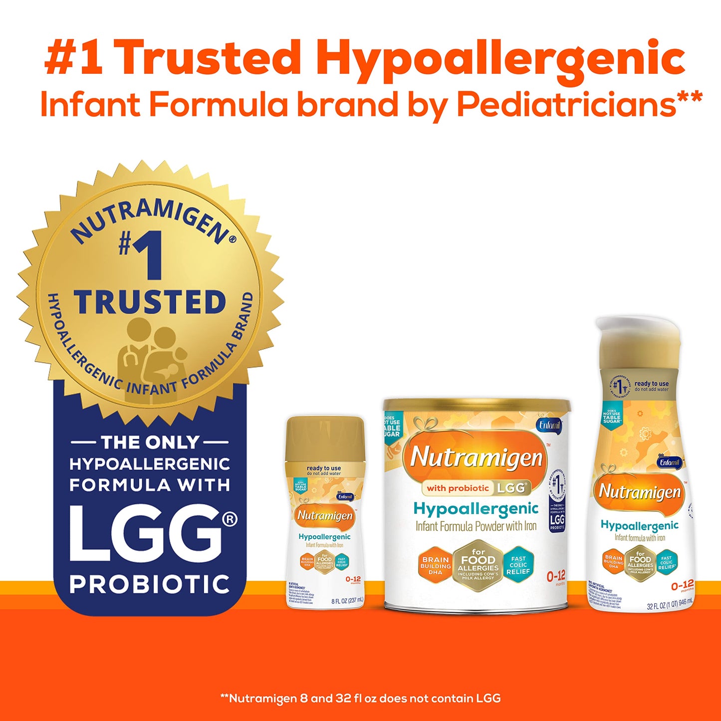 Enfamil Nutramigen Hypoallergenic Baby Formula With Iron, Lactose Free, Colic Relief From Cows Milk Allergy Starts In 24 Hours, Brain Building Dha, Concentrated Liquid, 8 Fl Oz, 24 Bottles