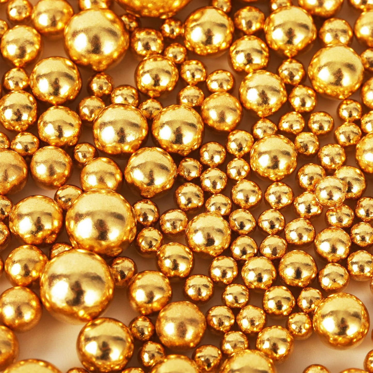 Kasvan Gold Pearl Sugar Sprinkles - Edible Candy Pearls 130G/4.58 Oz, Mix Size Cake Candy, Decorate Cakes, Cookies, Ice Cream (B