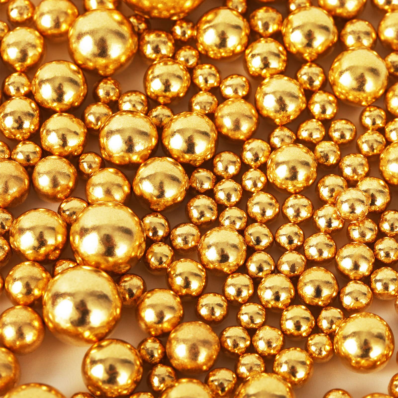 Kasvan Gold Pearl Sugar Sprinkles - Edible Candy Pearls 130G/4.58 Oz, Mix Size Cake Candy, Decorate Cakes, Cookies, Ice Cream (B