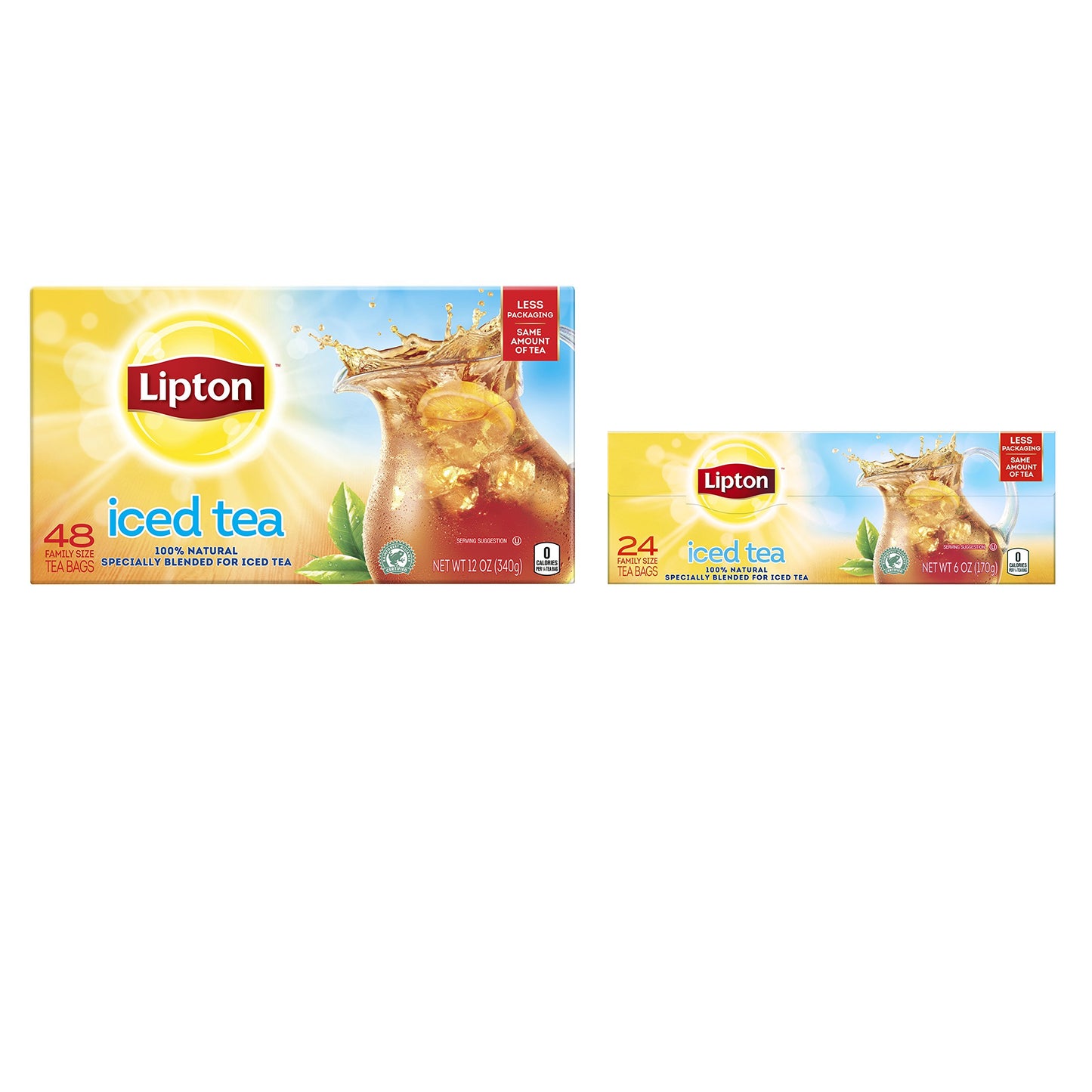 Lipton Unsweetened Iced Tea Bags, Family Size Zero Calories, 48 Total Bags