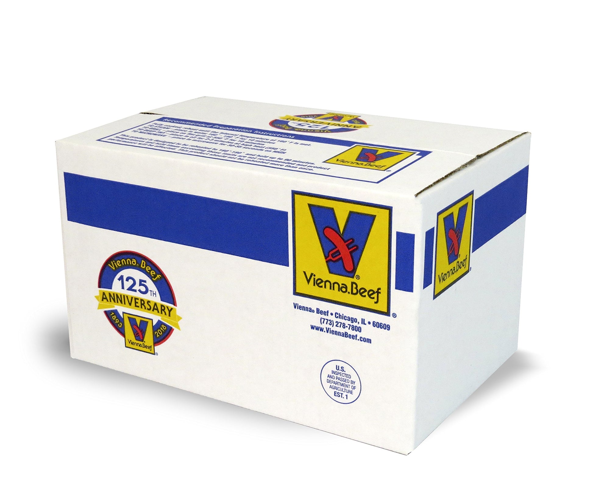 Vienna Beef Natural Casing Jumbo Franks 6'' 6:1 10 lbs. (Approximately 60 count)